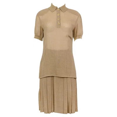 Pre-owned Valentino Garavani 1990s Pleat Skirt Set In Brown