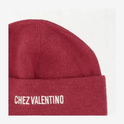 Valentino Garavani 7y2hb02r Logo-embroidered Cotton-wool Beanie In Red