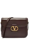 Valentino Garavani 9t05 Leather Shoulder Bag In Dark Brown