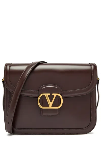 Valentino Garavani 9t05 Leather Shoulder Bag In Dark Brown