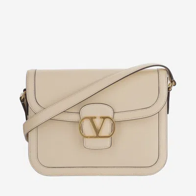 Valentino Garavani 9to5 Calfskin Shoulder Bag In White