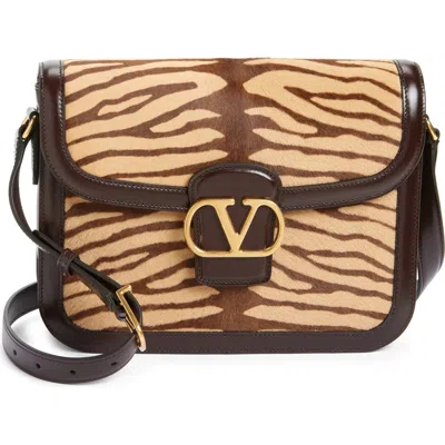 Valentino Garavani 9to5 Genuine Calf Hair Shoulder Bag In Brown/beige