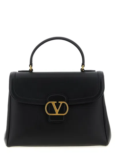 Valentino Garavani Valentino Vlogo Signature Leather Satchel In Black