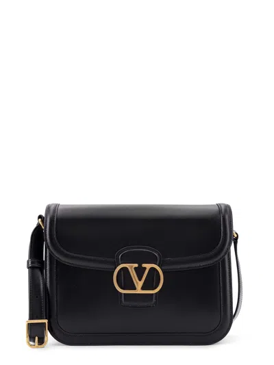 Valentino Garavani 9to5 Leather Shoulder Bag With Vlogo Signature Closure In Black