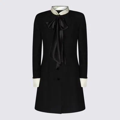Valentino Midi Dress With Long Sleeves And Bow In Black