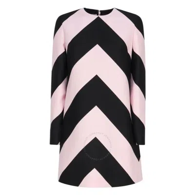 Valentino Stripe-print Silk Minidress In White