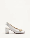 Valentino Garavani Adamantine Slingback Pumps In Glitter Fabric 60mm Woman Silver 39.5 In Silver