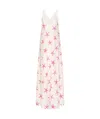 Valentino Starfish Crepe-de-chine Maxi Dress In Ivory/pink