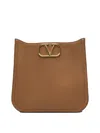 Valentino Women's Alltime Logo Plaque Shoulder Bag In Brown