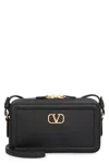 Valentino Garavani Alltime Leather Mini Crossbody Bag In Black
