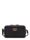 Valentino Garavani Alltime Leather Shoulder Bag With Vlogo Signature Detail In Black