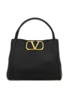 Valentino V Plaque Double Top Handle Tote In Black