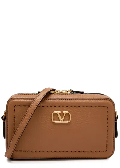 Valentino Garavani Alltime Mini Leather Camera Bag In Beige