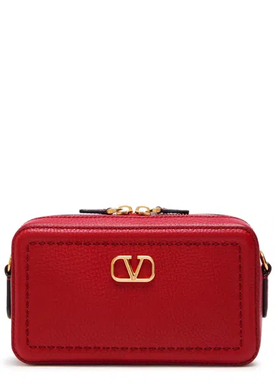 Valentino Garavani Alltime Mini Leather Camera Bag In Red