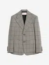 Valentino Virgin Wool Houndstooth Blazer In Neutral