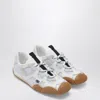 Valentino Amphibia Sneaker In Rubberized Calfskin And Split Leather In White