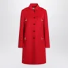Valentino Wool And Cashmere Coat In Red