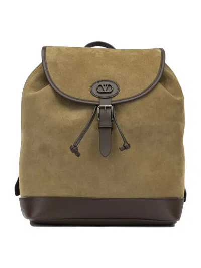 Valentino Garavani "antibes" Casual Backpack In Beige