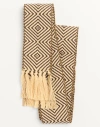 Valentino Garavani Antibes Cotton Scarf With Fringe In Ivory/brown