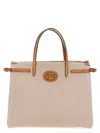 Valentino Antibes Big Shopping Bag With Adjustable Side Straps In Beige