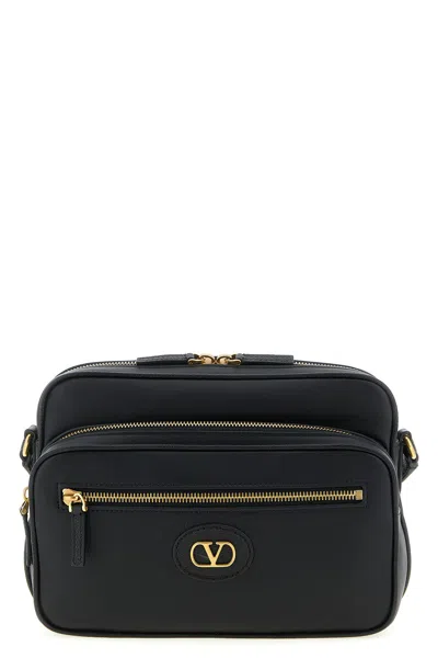 Valentino Garavani Leather Antibes Shoulder Bag In Black