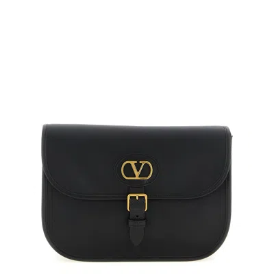 Valentino Garavani Antibes Leather Crossbody Bag Adjustable Strap In Black