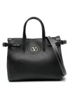 Valentino Antibes Small Leather Tote Bag In Black