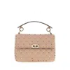 Valentino Garavani Antique Pink Nappa Leather Medium Rockstud Spike Handbag