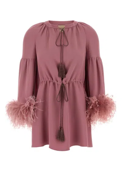 Valentino Garavani Antiqued Crepe Couture Blouse For Women In Pink