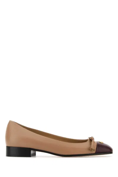 Valentino Garavani Leather Vlogo Signature Ballerinas With Tassel Detail In White