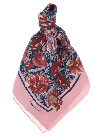 Valentino Winter Bloom Poppies Floral Square Scarf In Multi