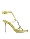 Valentino 110mm Crystal-embellished Leather Sandals In Green