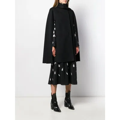Valentino Garavani Asymmetric Draped Cape In Black