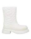Valentino Garavani Woman Ankle Boots White Size 8 Rubber In White
