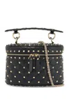 Valentino Garavani Black Quilted Leather Cylindrical Vanity Bag With Chain Women
