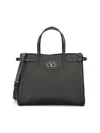 Valentino Garavani Borsa Tote In Pelle Nera Con Manici E Tracolla Women
