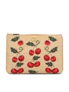 Valentino Vlogo Signature Medium Cherry Flat Clutch Bag