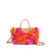Valentino Borsa Shopping Vlogo Signature In Rafia Decorata  Donna