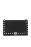 Valentino Mini Black Leather Bag With Golden Metal Studs