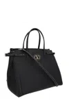 Valentino Garavani Black Leather Medium Antibes Tote Bag