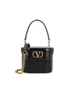 Valentino Vain Vanity Bucket Leather Crossbody Bag In Black
