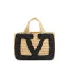 Valentino Garavani Viva Superstar Crochet Small Tote Bag In Neutral