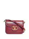 Valentino Womens Brick Ruby 9to5 Small Leather Shoulder Bag In Burgundy