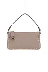 Valentino Petite Sac À Bandoulière Rockstud In Beige