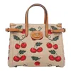 Valentino Antibes Small Leather-trimmed Embroidered Raffia Tote In Beige