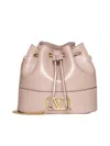 Valentino Garavani Mini Bucket Bag In Nappa With Vlogo Signature Chain Woman Rose Cannelle Uni In Beige