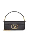 Valentino The Loca Leather Shoulder Bag In Black