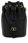 Valentino Garavani Mini Vlogo Signature Bucket Bag In Nappa Leather Woman Black Uni In Black
