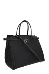 Valentino Garavani Black Leather Medium Antibes Tote Bag In Black