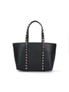 Valentino Women's Leather Medium Rockstud Handbag In Black